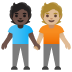 🧑🏿‍🤝‍🧑🏼 people holding hands: dark skin tone, medium-light skin tone display on Google